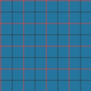 tattersall plaid 60s earthy red and blue on earthy light blue