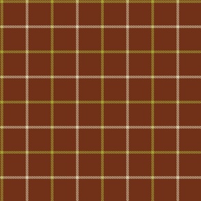 tattersall plaid 70s green and tan on brown