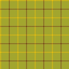 tattersall plaid 70s yellow and brown on green