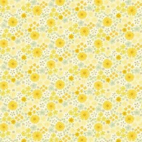 Boho Sunshine Floral yellow Large scale by Pippa Shaw