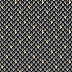 Gold jeweled charcoal micro Dragon Scales