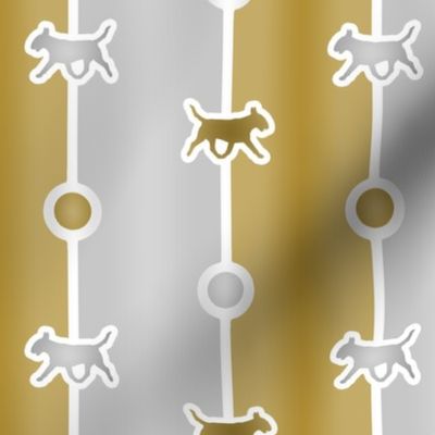 Bull terrier Bead Chain - silver gold