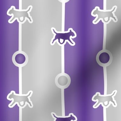 Bull terrier Bead Chain - purple silver