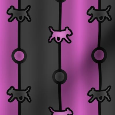 Bull terrier Bead Chain - magenta black