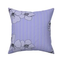 Wild Roses Lilac with Stripe