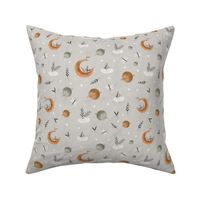 BOHO Moon and Planets in grey