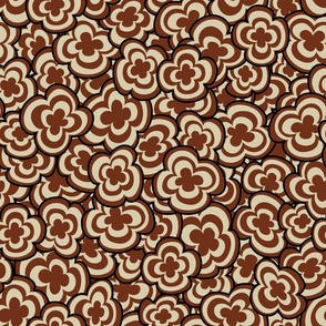 70s flowers brown and tan