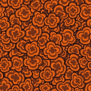 70s flowers orange and brown