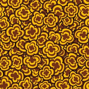 70s flowers yellow and brown