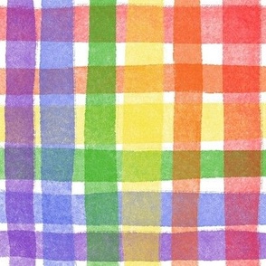 Rainbow Watercolor Plaid II (large)