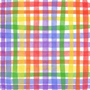 Rainbow Watercolor Plaid II (large)