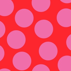 Jumbo large spots in red and pink