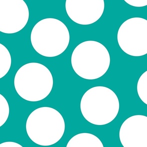 Jumbo large spots in teal and white