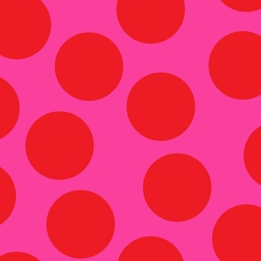 Jumbo large spots in red and pink