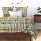 rainbow plaid on white