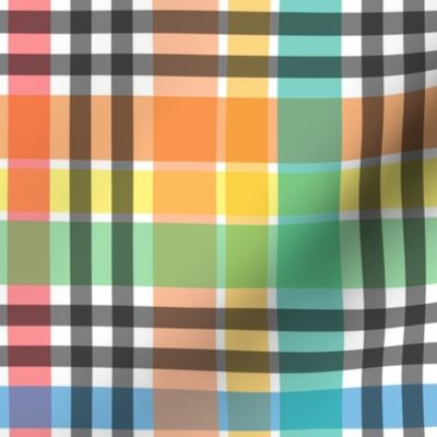 rainbow plaid on white