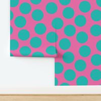 Jumbo large spots in blue and pink