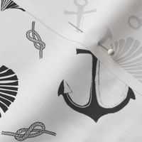 Anchors_shells and rope all nautical ditsy print navy off white 