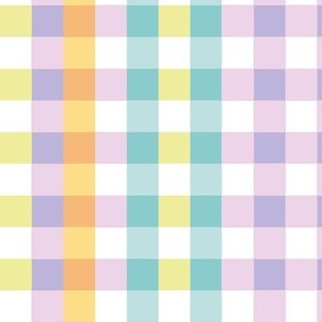 Colorful checker - geometric basic check race plaid design in spring summer color lilac pink teal orange LARGE