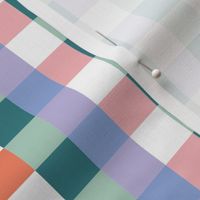 Colorful checker - geometric basic check winter christmas palette red green teal pink lilac LARGE