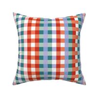 Colorful checker - geometric basic check winter christmas palette red green teal pink lilac LARGE