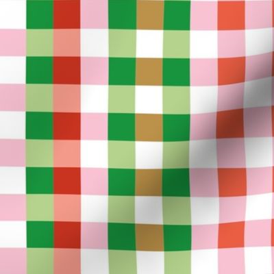 Colorful checker - geometric basic check winter christmas palette red green pink white  LARGE