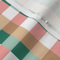 Colorful checker - geometric basic check winter christmas palette red green pink beige LARGE