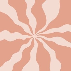 Seventies swirls - vintage minimalist organic psychedelic swirl design coral beige orange
