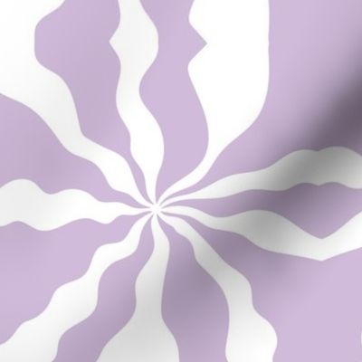 Seventies swirls - vintage minimalist organic psychedelic swirl design white lilac purple