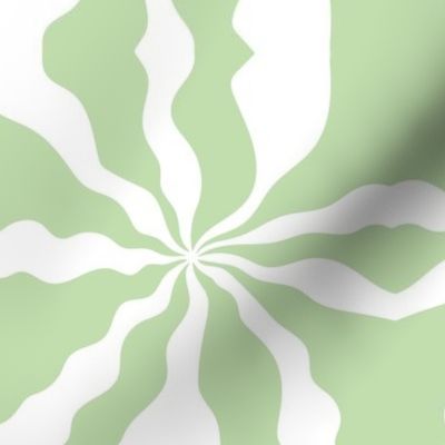 Seventies swirls - vintage minimalist organic psychedelic swirl design white lime green