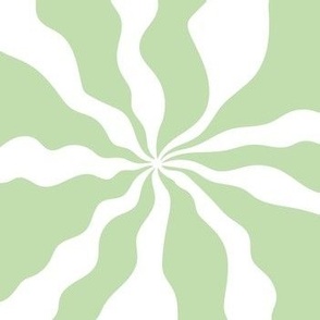 Seventies swirls - vintage minimalist organic psychedelic swirl design white lime green