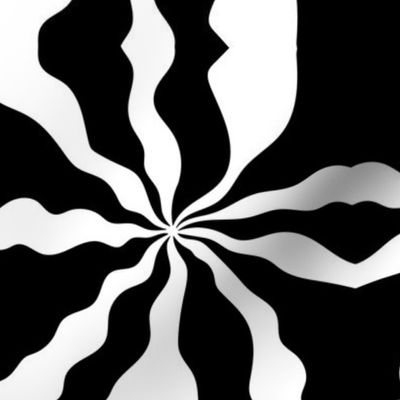 Seventies swirls - vintage minimalist organic psychedelic swirl design monochrome black and white