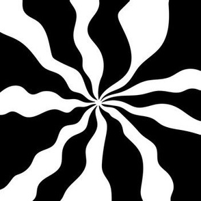 Seventies swirls - vintage minimalist organic psychedelic swirl design monochrome black and white