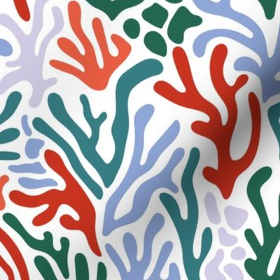Ode to the artist - abstract leaves paper cute pop art matisse inspired organic shapes christmas palette mint green red  
