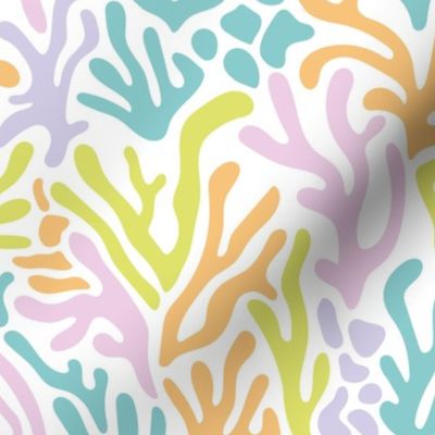 Ode to the artist - abstract leaves paper cute pop art matisse inspired organic shapes seventies lime orange pink vintage palette 