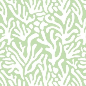 Ode to the artist - abstract leaves paper cute pop art matisse inspired organic shapes swim beach surf theme white lime green mint