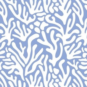 Ode to the artist - abstract paper cute pop art matisse inspired organic shapes swim beach surf theme white periwinkle blue