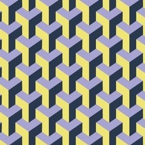 Geometric in Lilac, Buttercup, Navy
