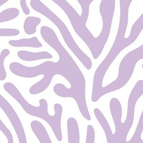 Ode to the artist - abstract leaves paper cute pop art matisse inspired organic shapes swim surf theme white lilac purple  LARGE