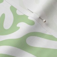 Ode to the artist - abstract leaves paper cute pop art matisse inspired organic shapes swim beach surf theme white lime green mint LARGE