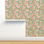 Little Maze stripes minimal Seventies Christmas rainbow grid trend abstract geometric print mint green red pink 