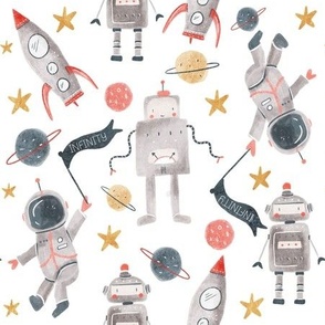 Space Robots in white