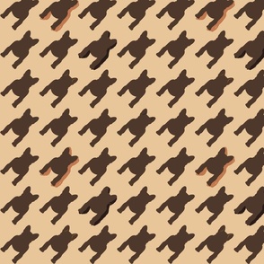 Brown shades dogstooth, houndstooth check, frenchie seamles pattern, french bulldog pattern