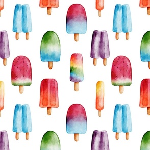 Rainbow Pops//White - Large