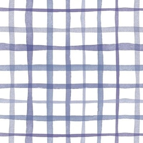 Blue Watercolor Plaid (medium) || geometric square grid