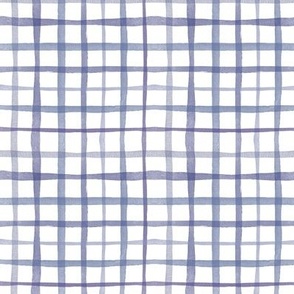 Blue Watercolor Plaid (small) || geometric square grid
