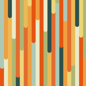 retro rounded stripes - vintage colors - geometric vintage wallpaper