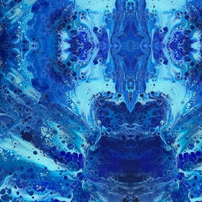 Blue Abstract Acrylic Pour