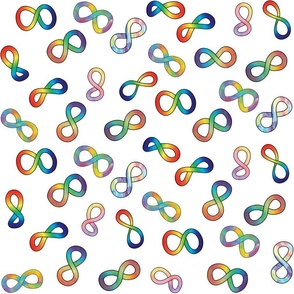 Autism Acceptance Neurodiversity Rainbow Infinity Pattern