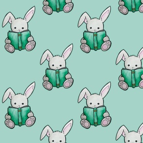 Reading Bunny - Teal